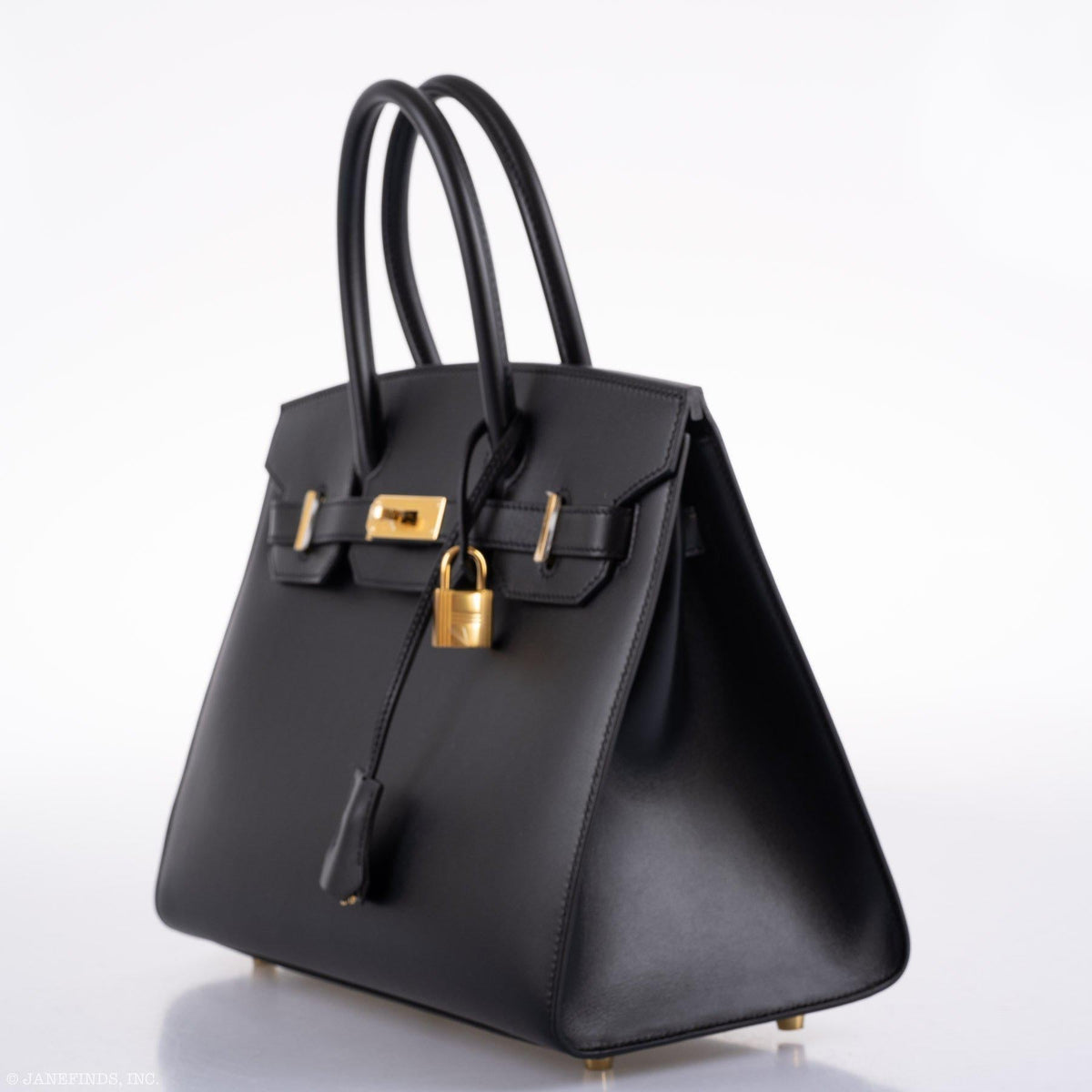 Hermes Birkin 30 Sellier Black Veau Monsieur Leather Gold Hardware