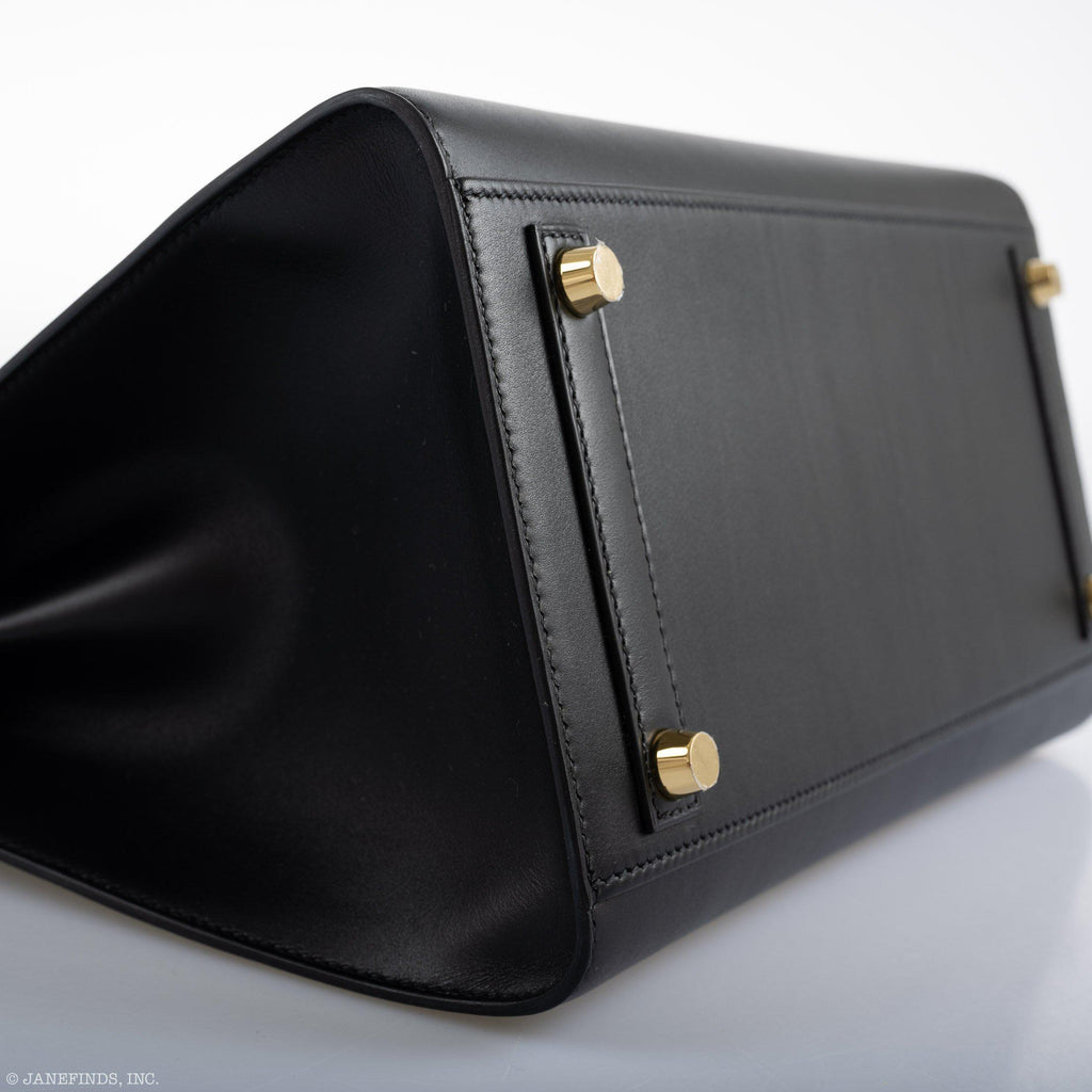Hermes Birkin 30 Sellier Black Veau Monsieur Leather Gold Hardware
