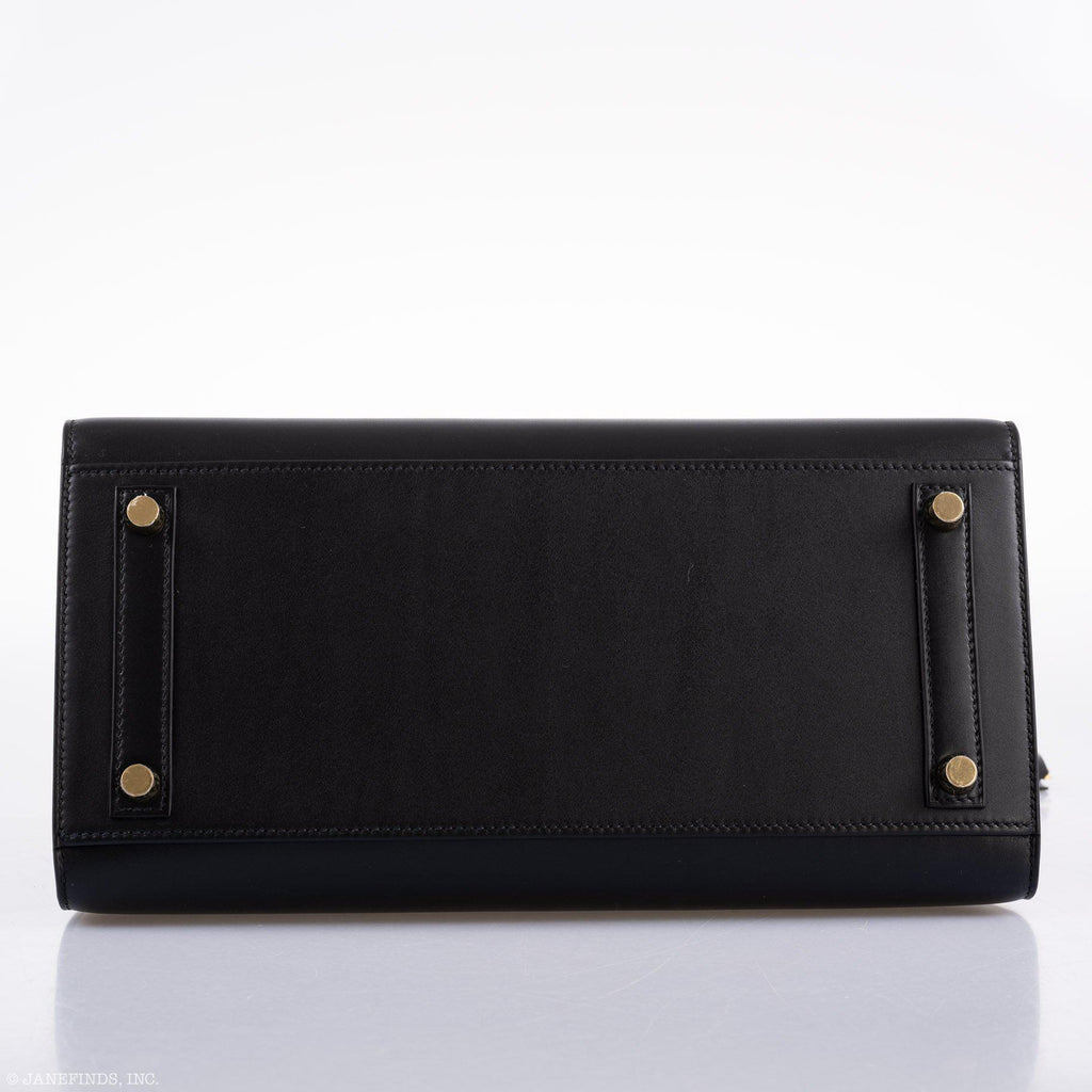 Hermes Birkin 30 Sellier Black Veau Monsieur Leather Gold Hardware
