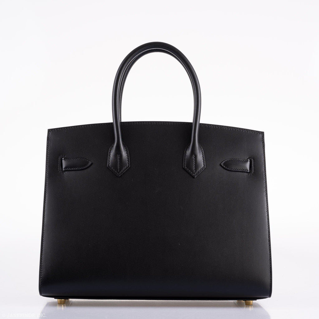 Hermes Birkin 30 Sellier Black Veau Monsieur Leather Gold Hardware
