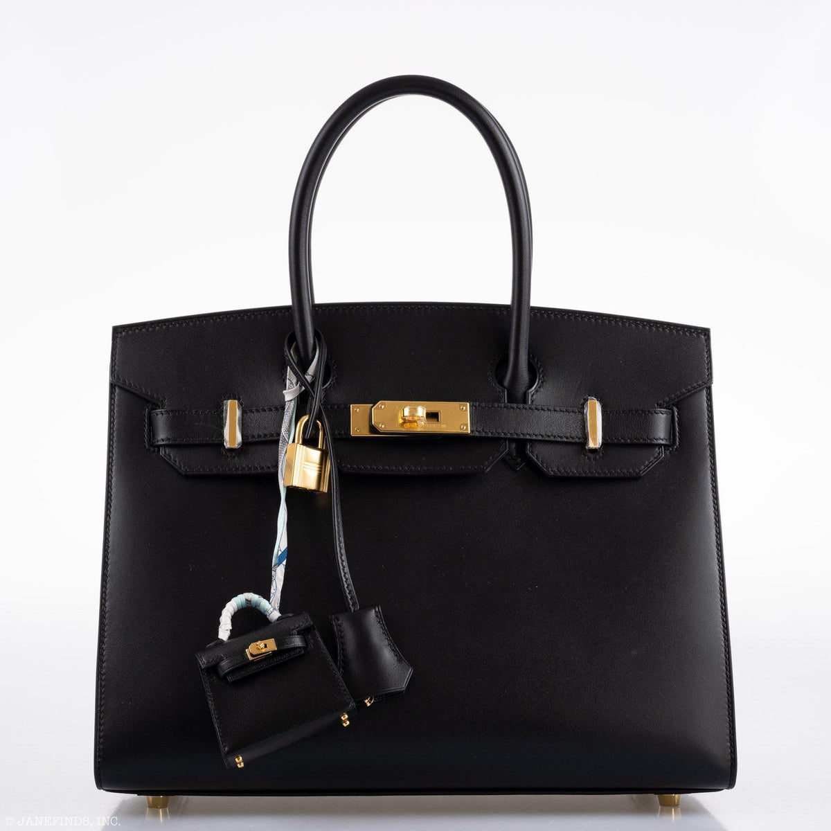 Hermes Birkin 30 Sellier Black Veau Monsieur Leather Gold Hardware