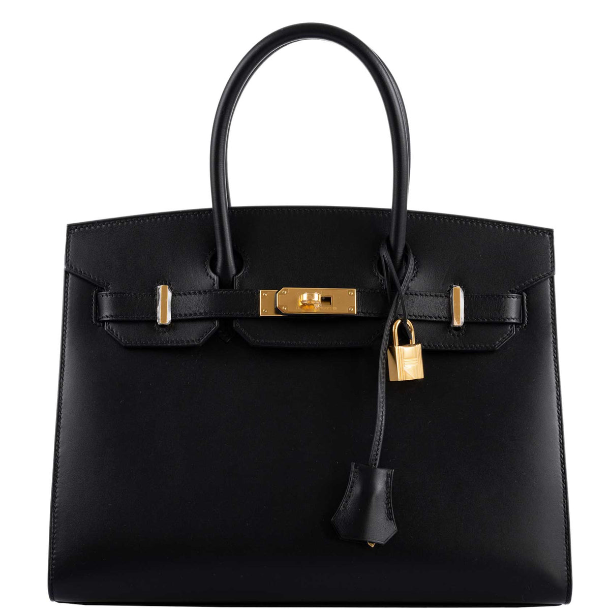 Hermes Birkin 30 Sellier Black Veau Monsieur Leather Gold Hardware