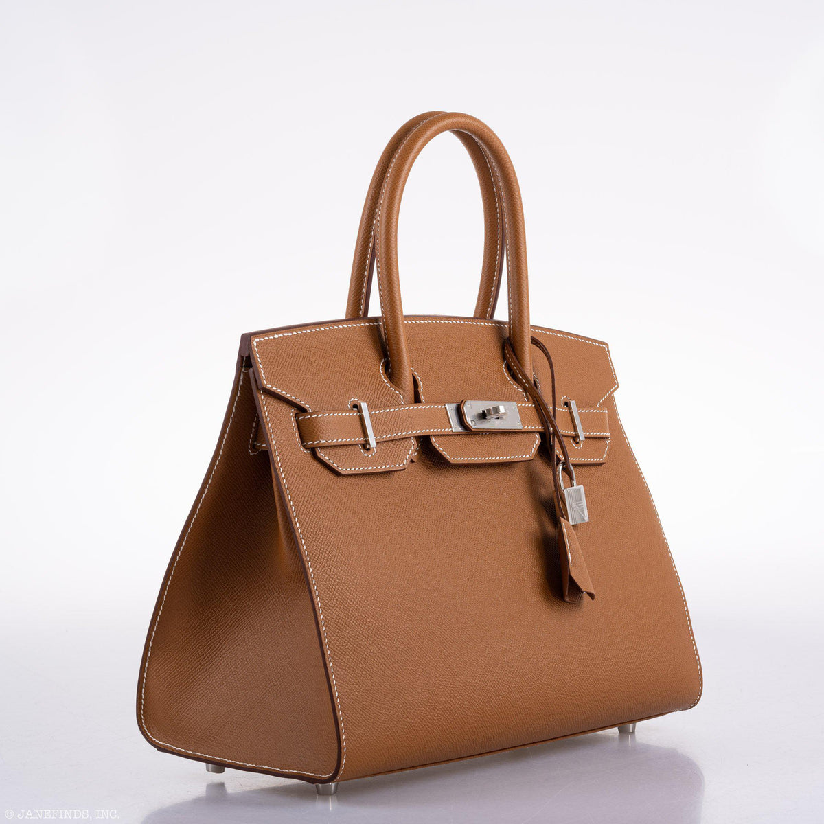 Hermes Birkin 30 Sellier Gold Madame Grain leather Palladium Hardware