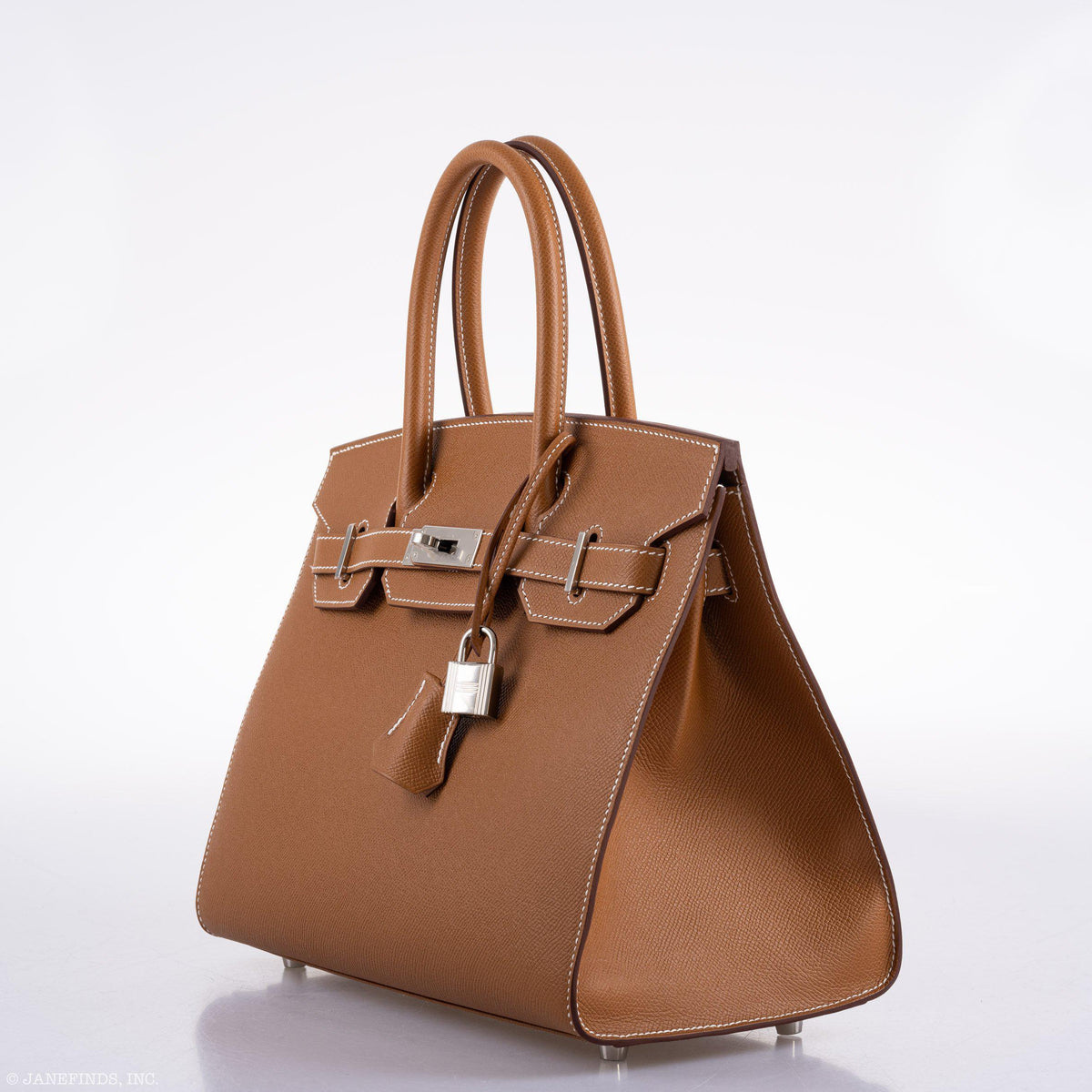 Hermes Birkin 30 Sellier Gold Madame Grain leather Palladium Hardware