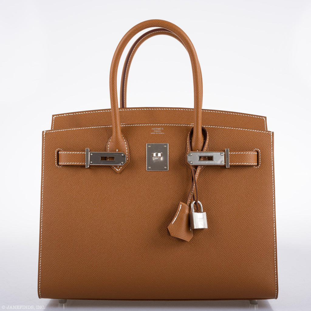 Hermes Birkin 30 Sellier Gold Madame Grain leather Palladium Hardware