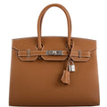 Hermes Birkin 30 Sellier Gold Madame Grain leather Palladium Hardware