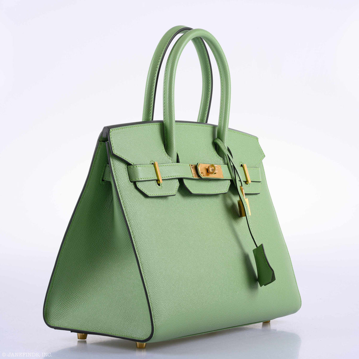 Hermes Birkin 30 Sellier Vert Criquet Madame Grain Gold Hardware