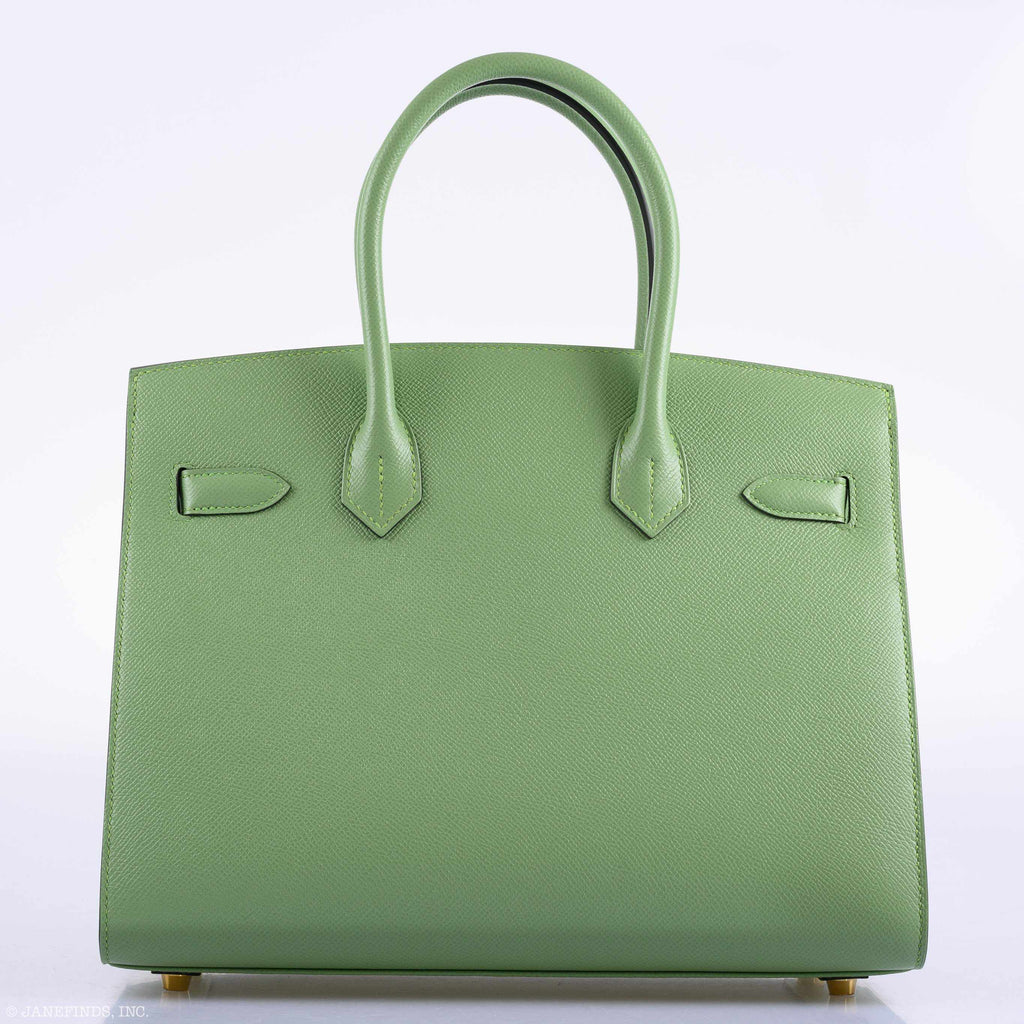 Hermes Birkin 30 Sellier Vert Criquet Madame Grain Gold Hardware