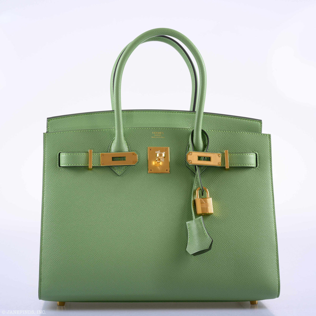 Hermes Birkin 30 Sellier Vert Criquet Madame Grain Gold Hardware