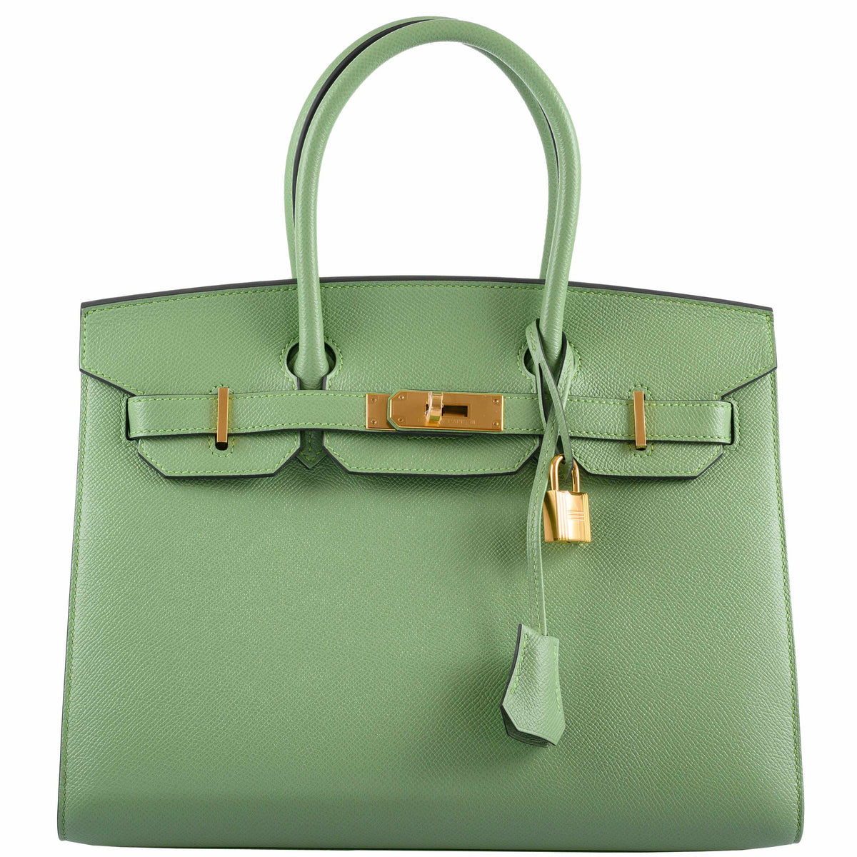 Hermes Birkin 30 Sellier Vert Criquet Madame Grain Gold Hardware