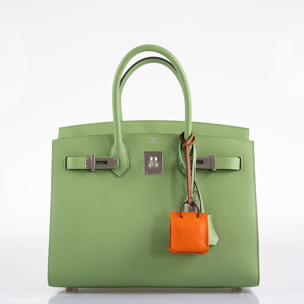Hermes Birkin 30 Sellier Vert Criquet Madame Grain Palladium Hardware