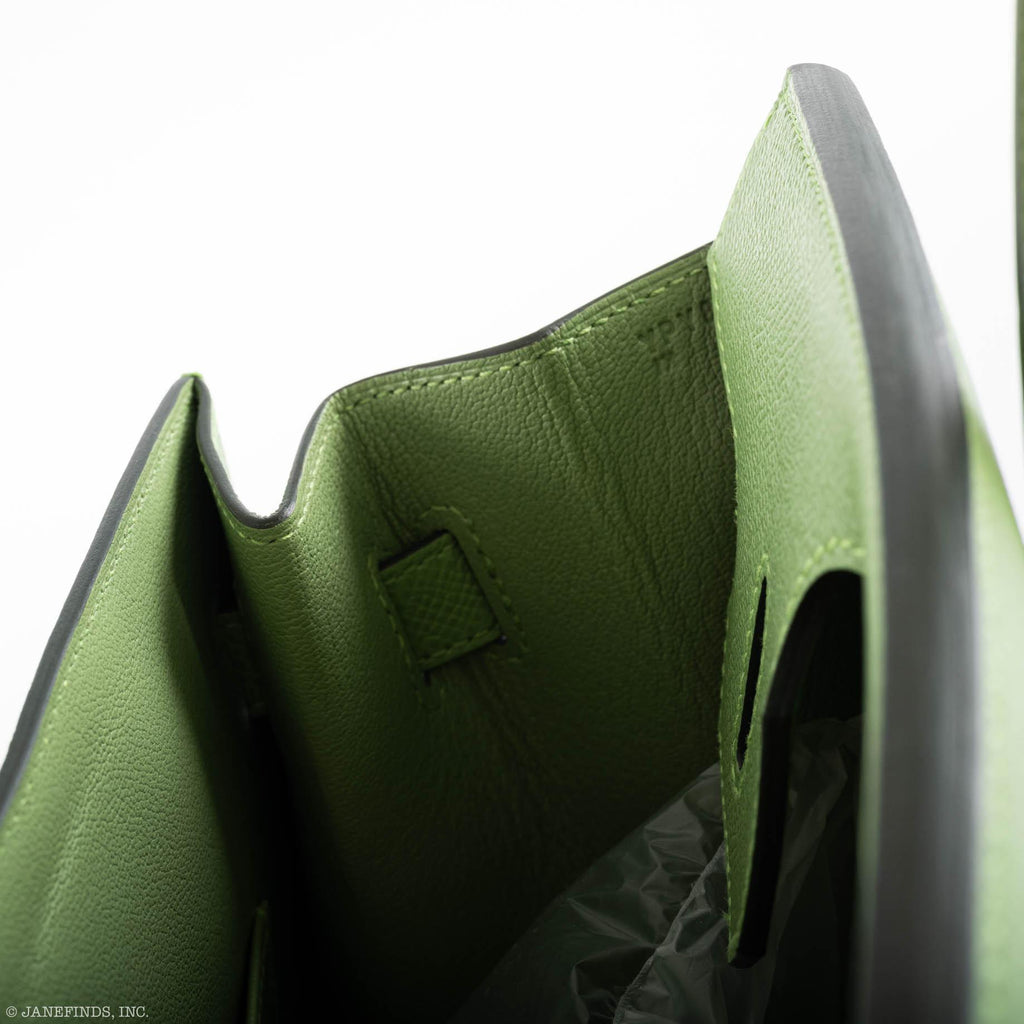 Hermes Birkin 30 Sellier Vert Criquet Madame Grain Palladium Hardware