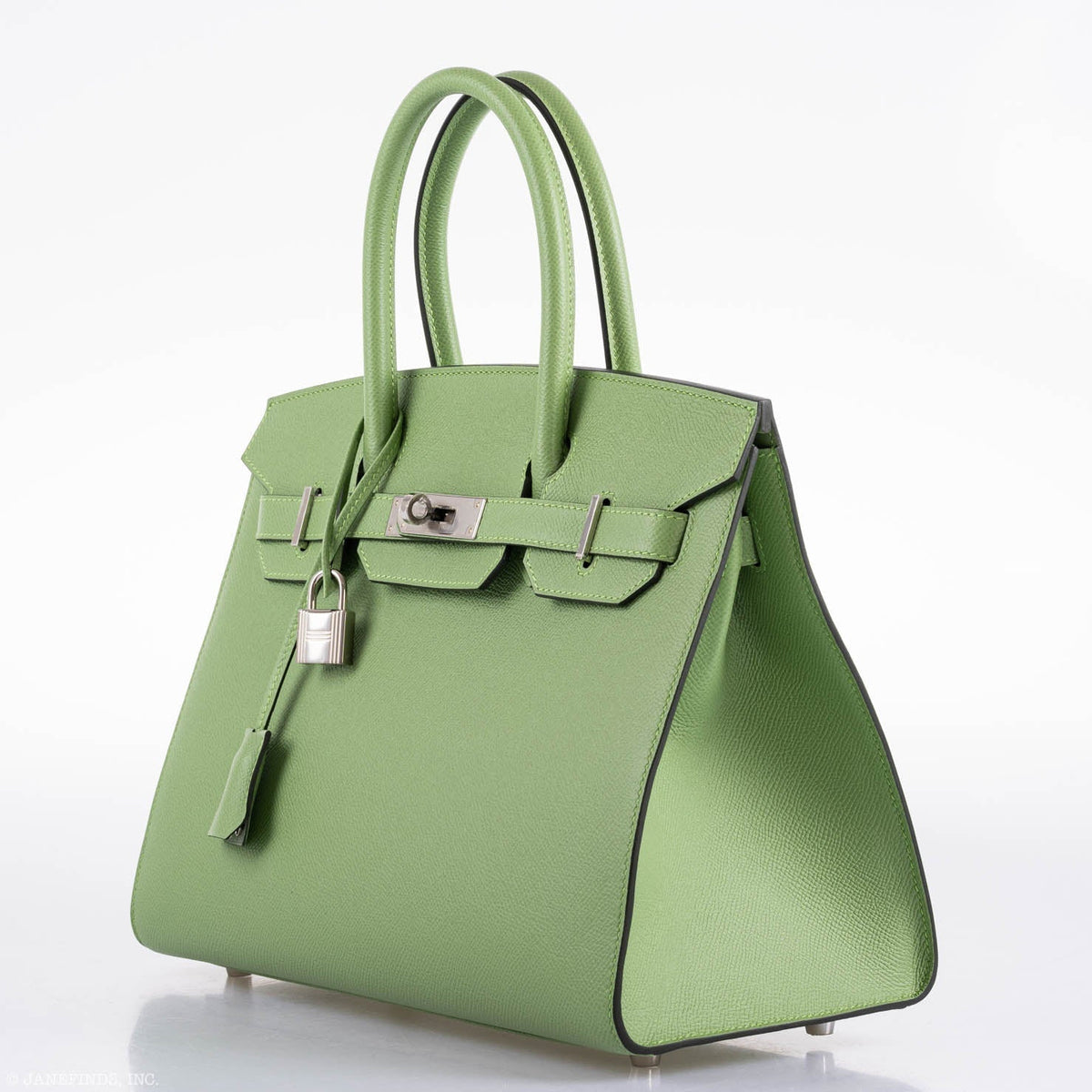 Hermes Birkin 30 Sellier Vert Criquet Madame Grain Palladium Hardware