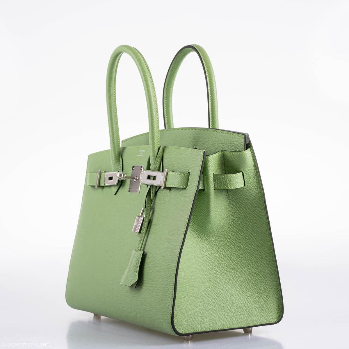 Hermes Birkin 30 Sellier Vert Criquet Madame Grain Palladium Hardware