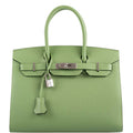 Hermes Birkin 30 Sellier Vert Criquet Madame Grain Palladium Hardware