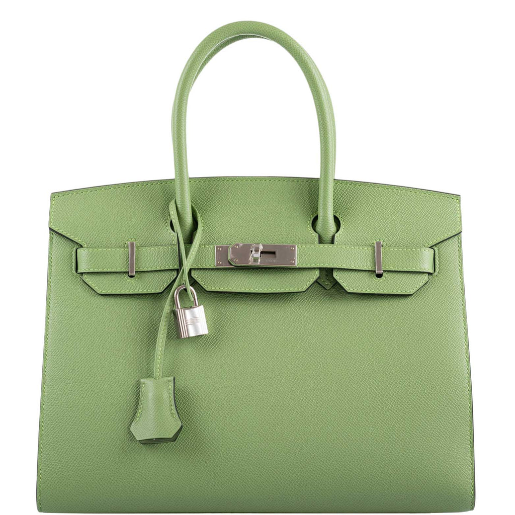 Hermes Birkin 30 Sellier Vert Criquet Madame Grain Palladium Hardware