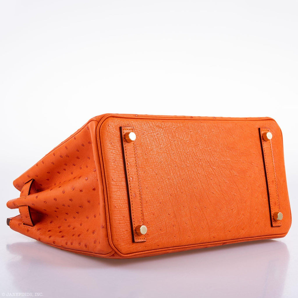 Hermes Birkin 30 Tangerine Ostrich with Gold Hardware