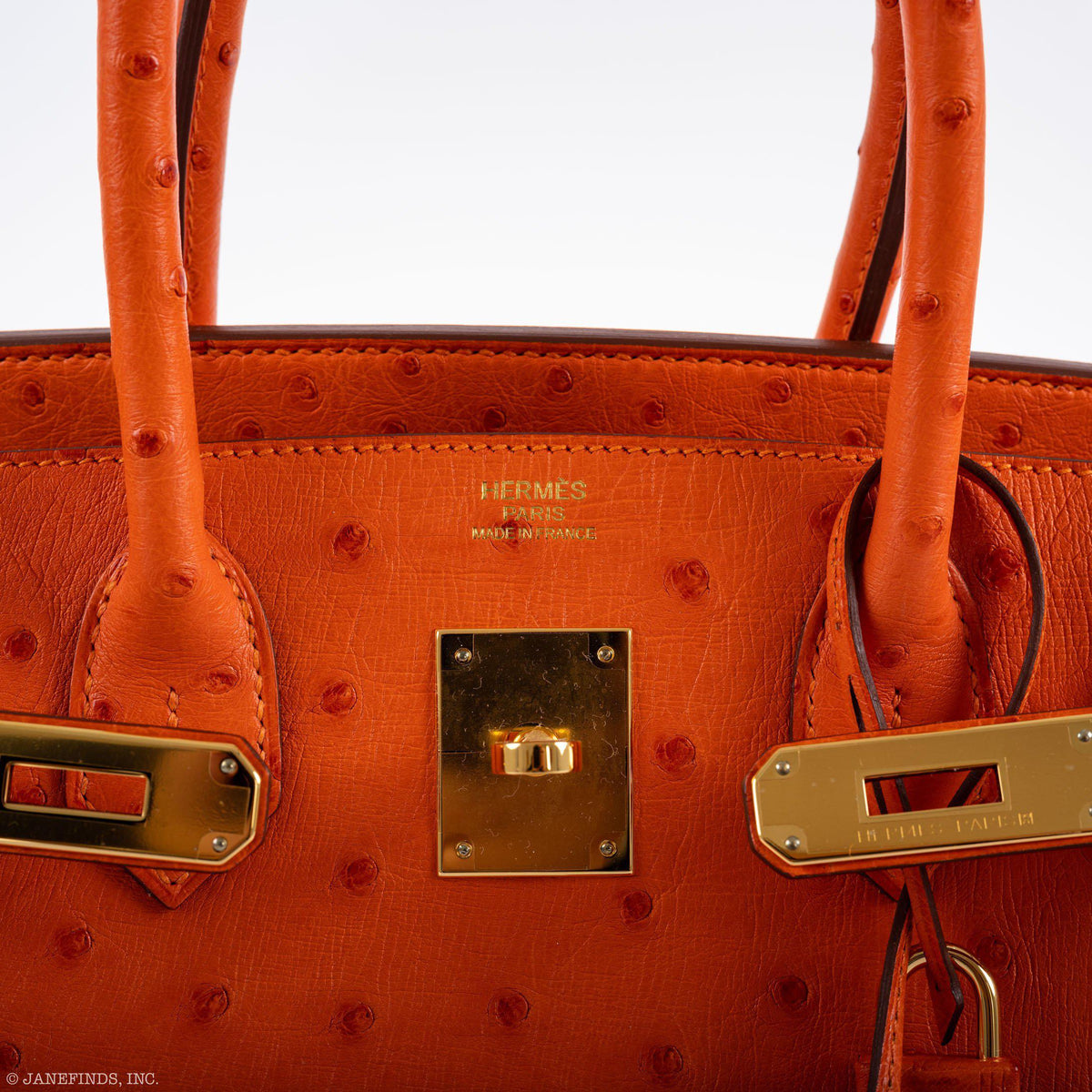 Hermes Birkin 30 Tangerine Ostrich with Gold Hardware