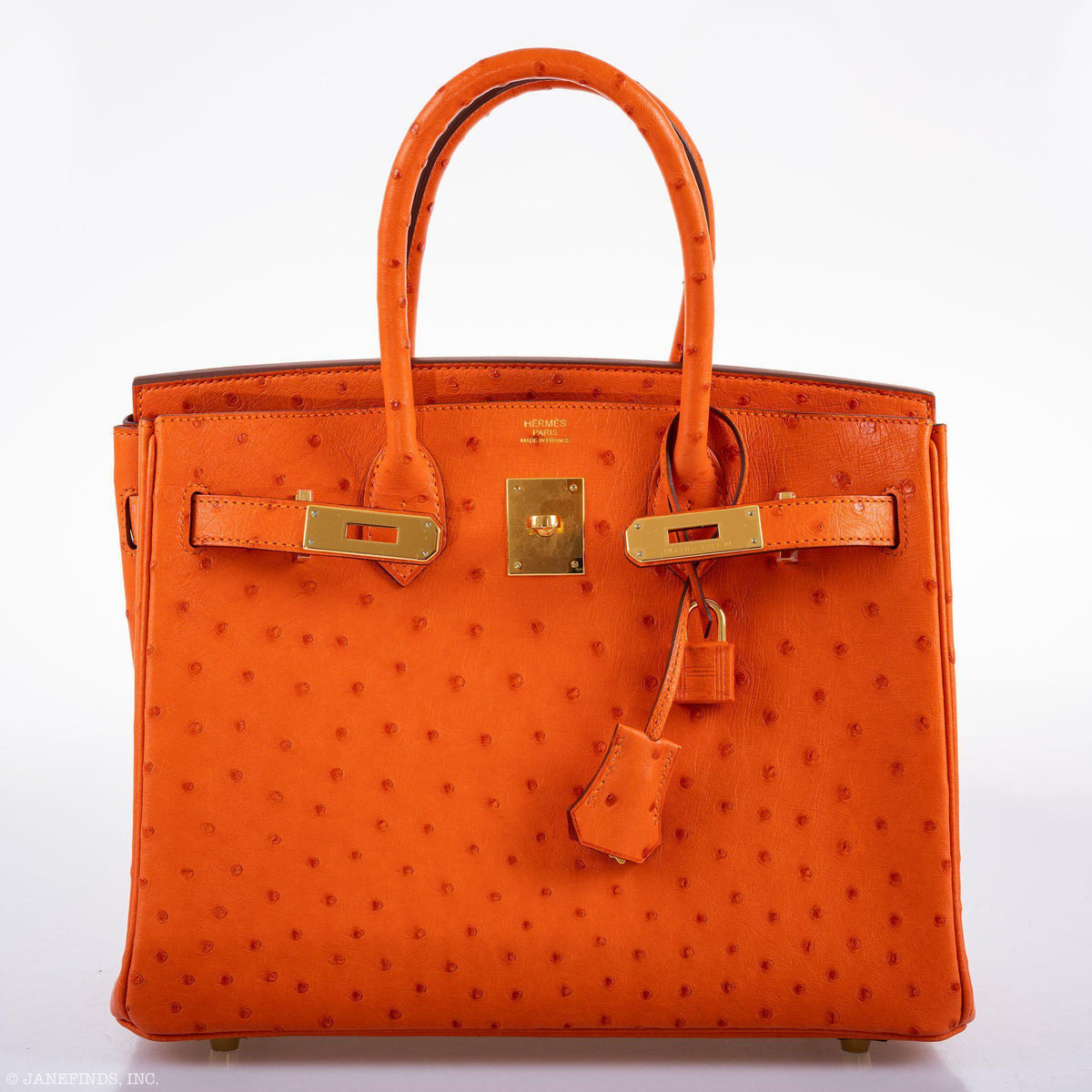 Hermes Birkin 30 Tangerine Ostrich with Gold Hardware