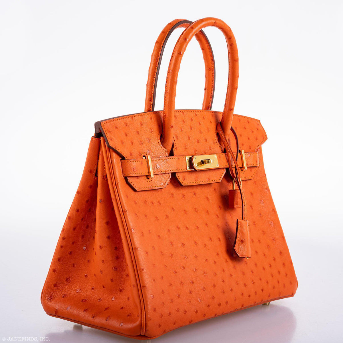 Hermes Birkin 30 Tangerine Ostrich with Gold Hardware