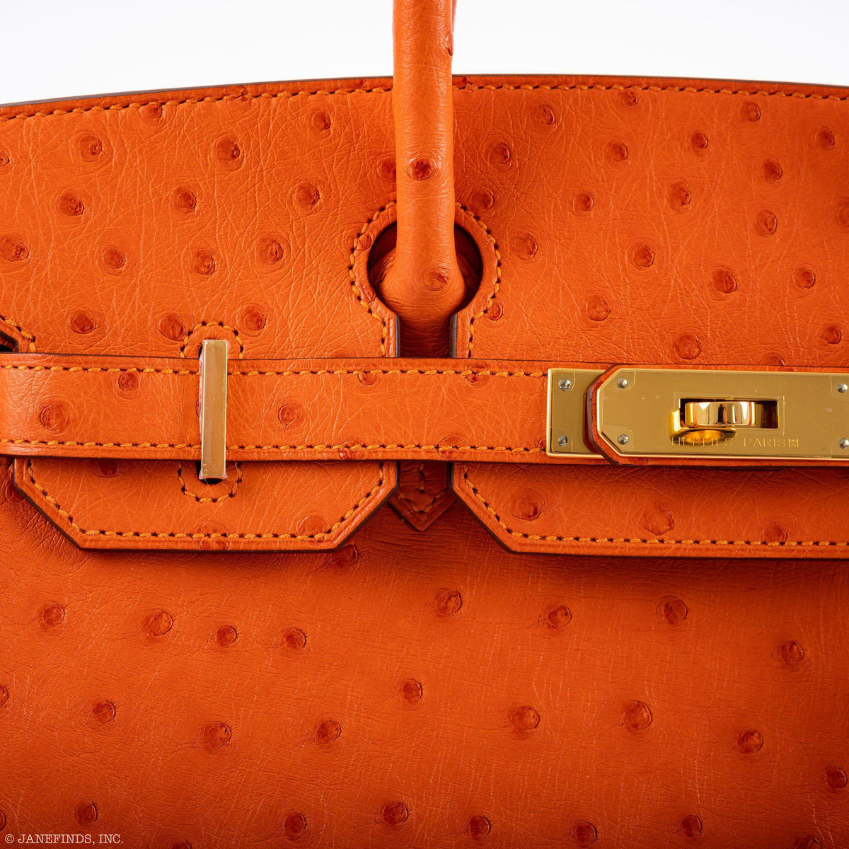 Hermes Birkin 30 Tangerine Ostrich with Gold Hardware