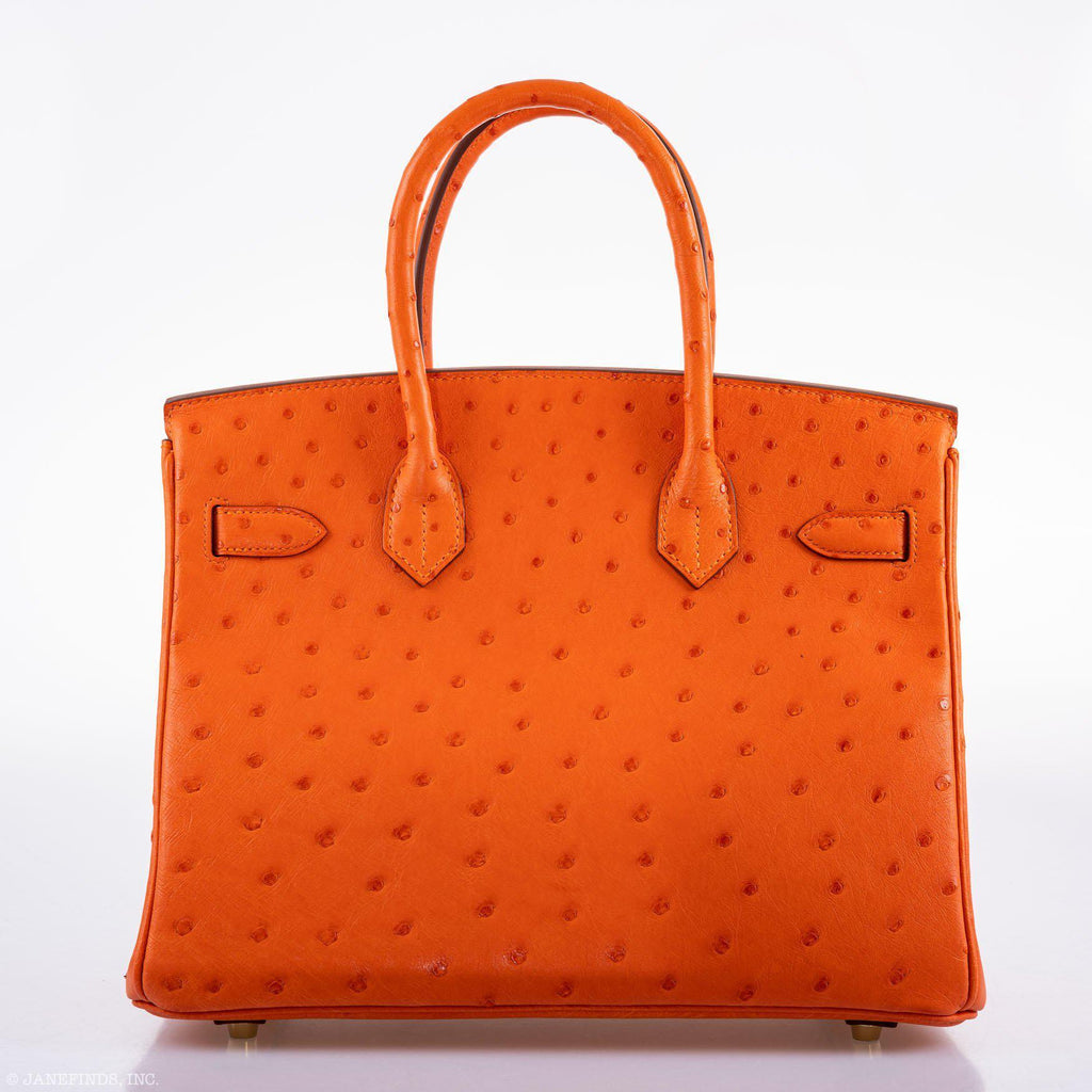 Hermes Birkin 30 Tangerine Ostrich with Gold Hardware