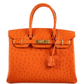 Hermes Birkin 30 Tangerine Ostrich with Gold Hardware