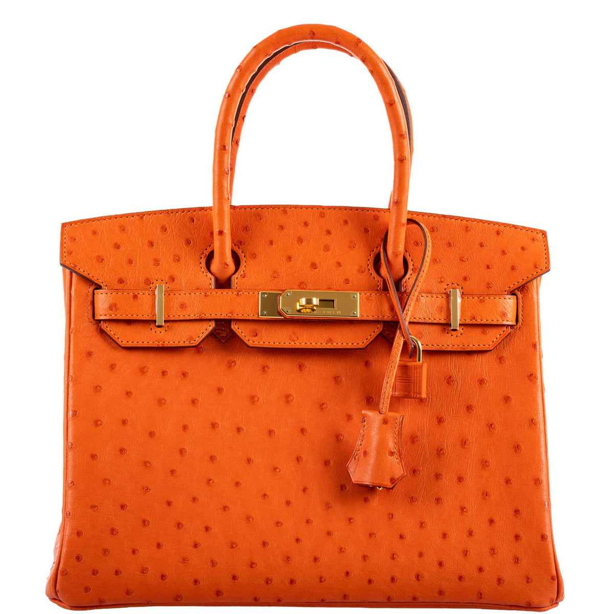 Hermes Birkin 30 Tangerine Ostrich with Gold Hardware