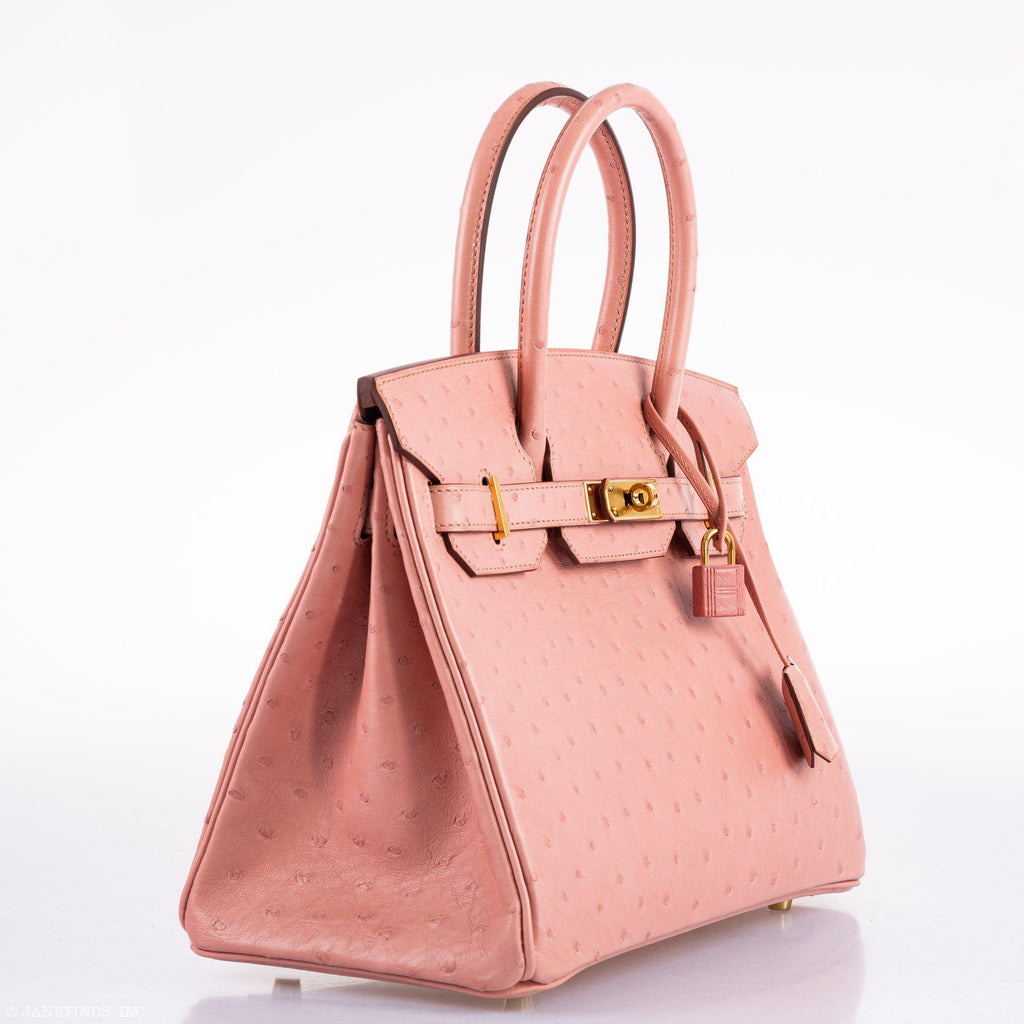 Hermes Birkin 30 Terre Cuite Ostrich Gold Hardware