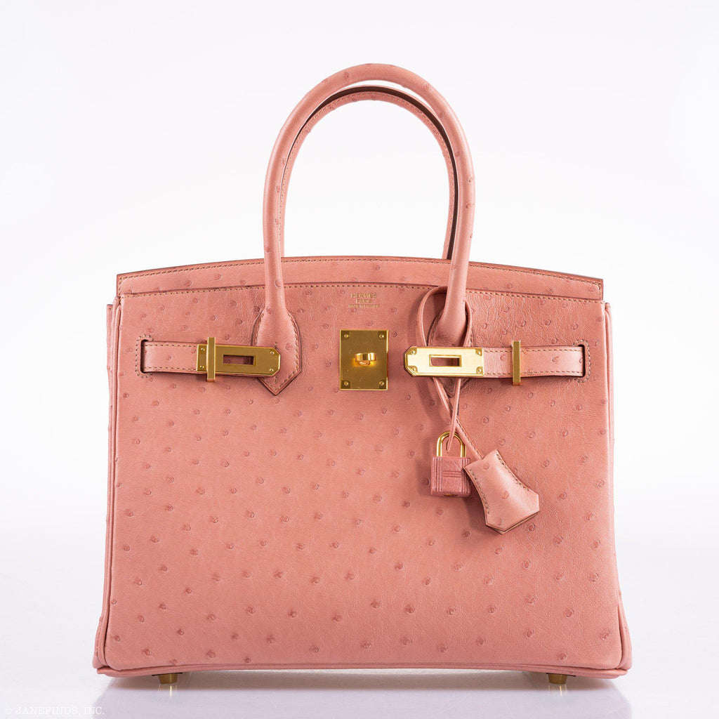 Hermes Birkin 30 Terre Cuite Ostrich Gold Hardware