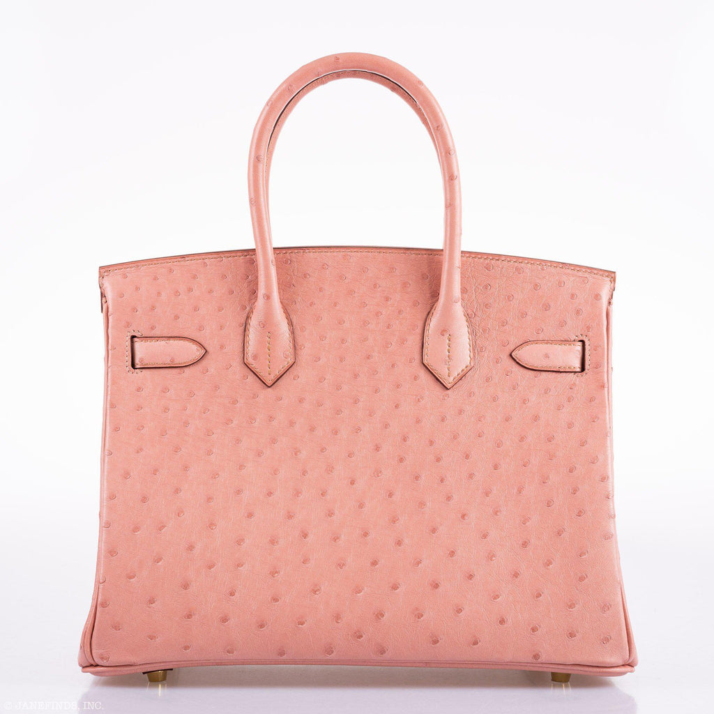 Hermes Birkin 30 Terre Cuite Ostrich Gold Hardware