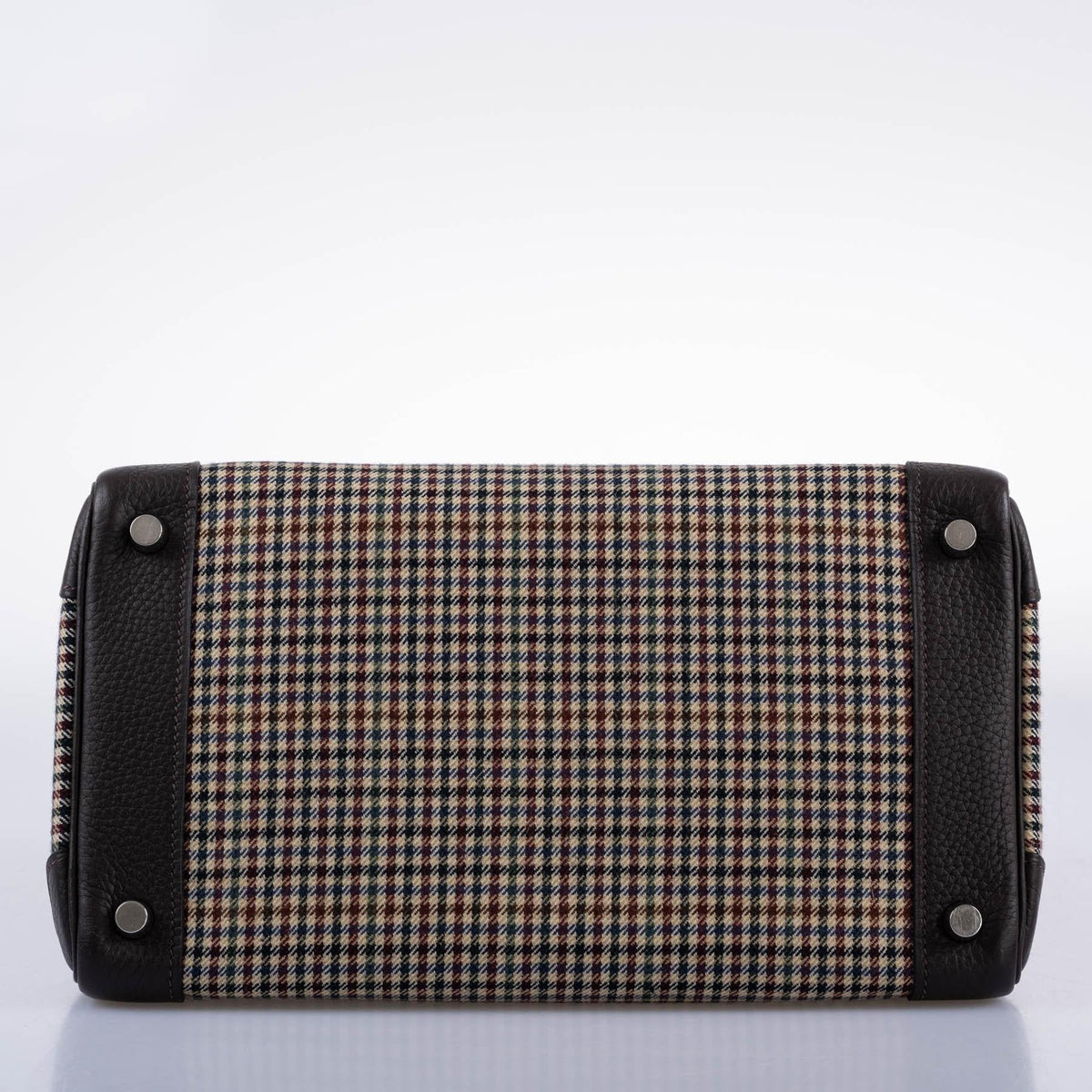 Hermes Birkin 30 Togo And Plaid Wool Lainage Palladium Hardware