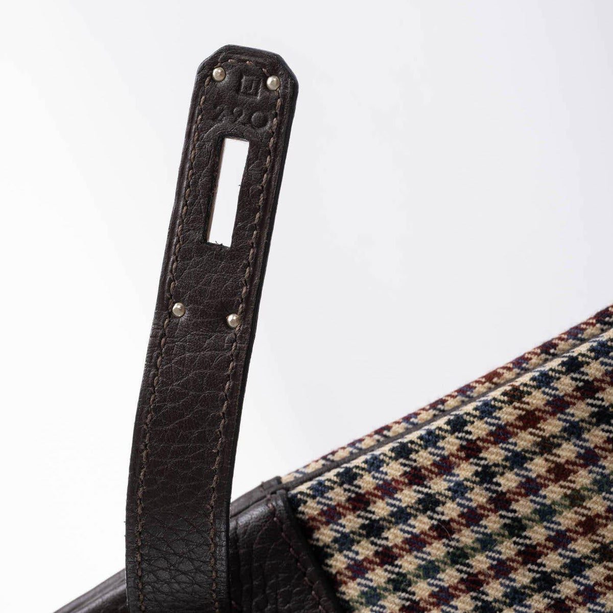 Hermes Birkin 30 Togo And Plaid Wool Lainage Palladium Hardware