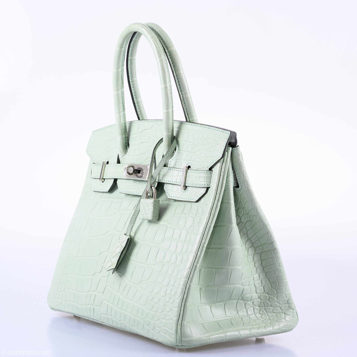 Hermes Birkin 30 Vert D'Eau Matte Alligator Palladium Hardware
