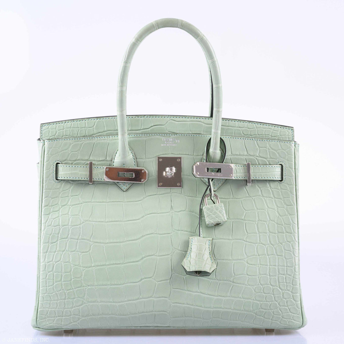 Hermes Birkin 30 Vert D'Eau Matte Alligator Palladium Hardware