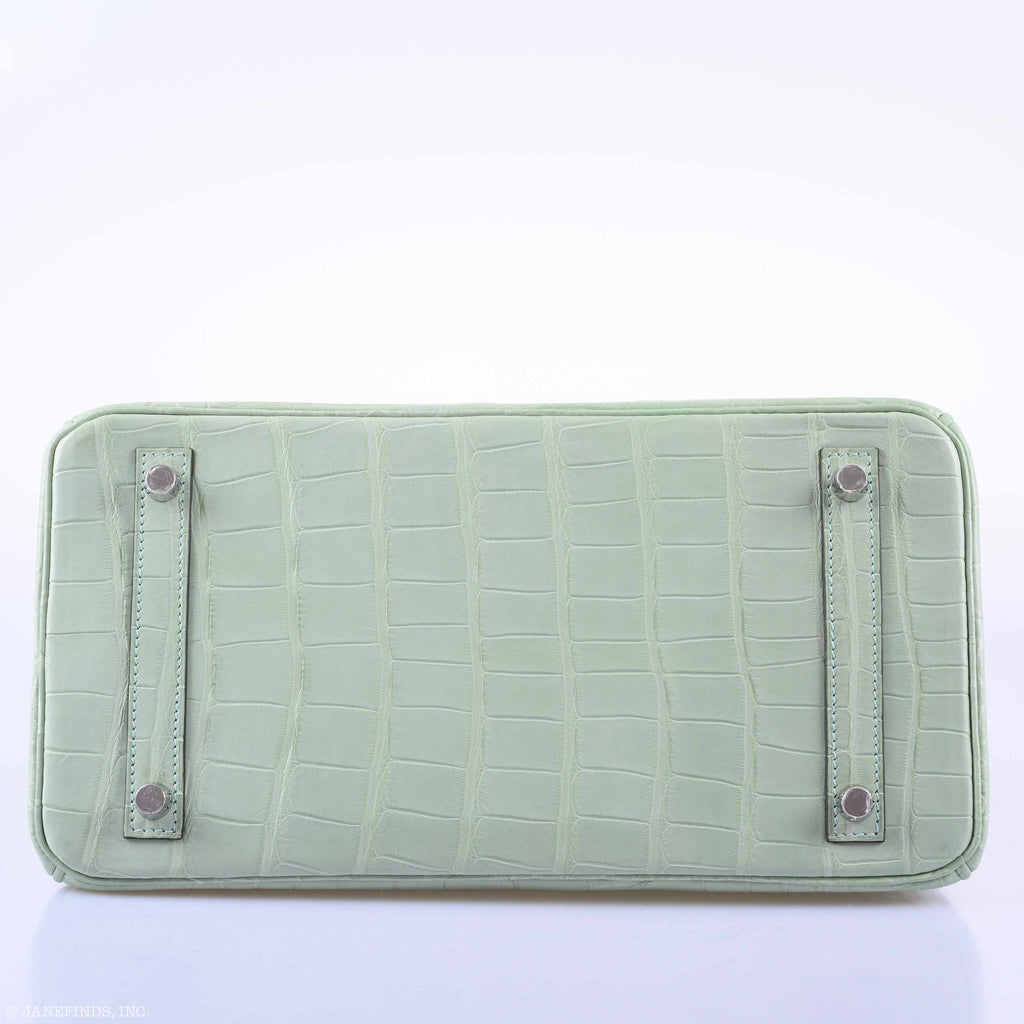 Hermes Birkin 30 Vert D'Eau Matte Alligator Palladium Hardware