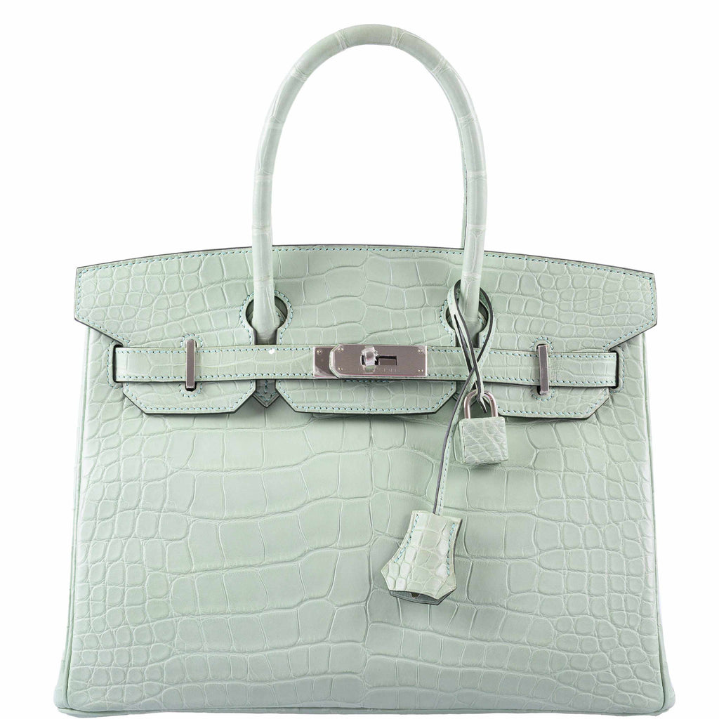 Hermes Birkin 30 Vert D'Eau Matte Alligator Palladium Hardware
