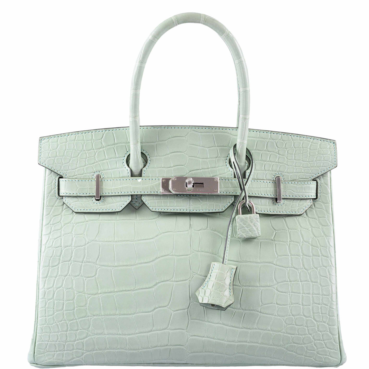 Hermes Birkin 30 Vert D'Eau Matte Alligator Palladium Hardware