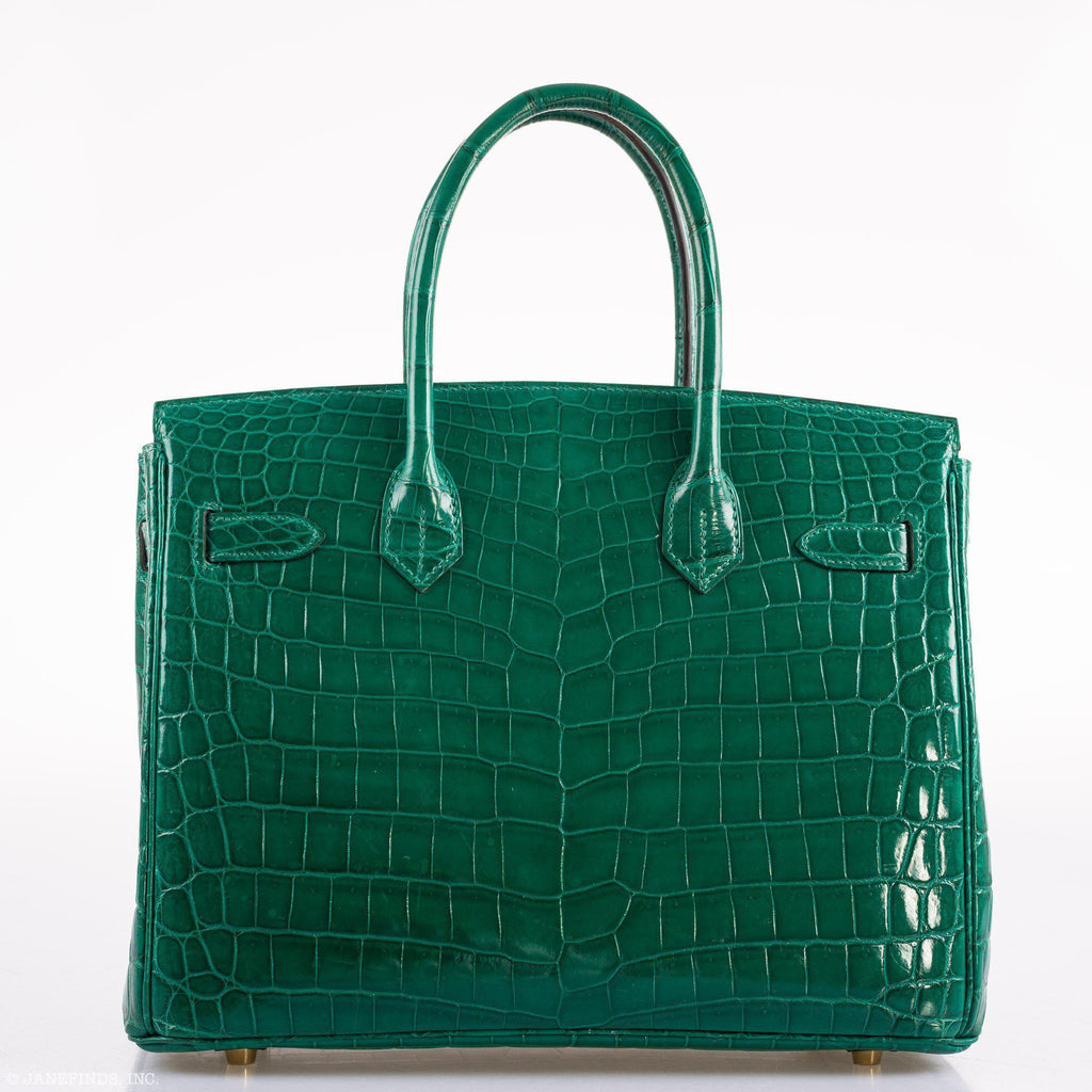Hermes Birkin 30 Vert Emerald Niloticus Crocodile Gold Hardware