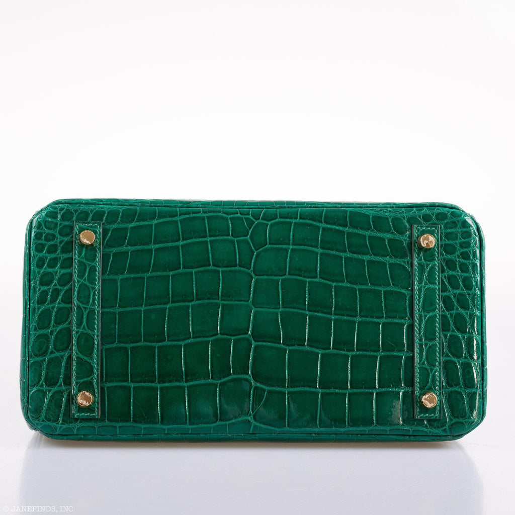 Hermes Birkin 30 Vert Emerald Niloticus Crocodile Gold Hardware