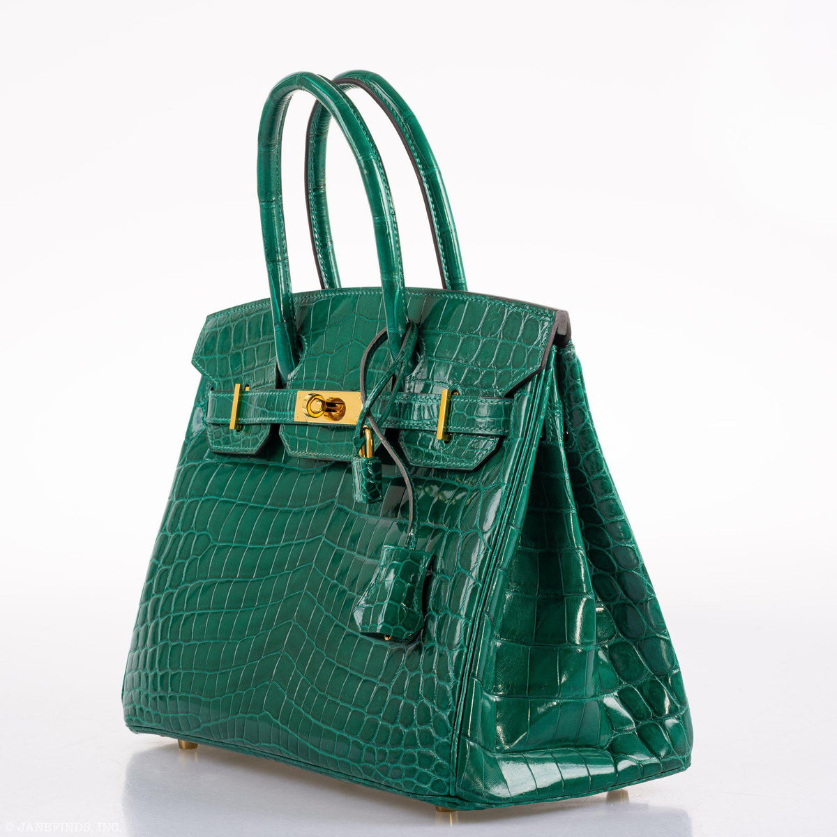 Hermes Birkin 30 Vert Emerald Niloticus Crocodile Gold Hardware