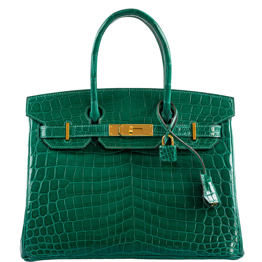 Hermes Birkin 30 Vert Emerald Niloticus Crocodile Gold Hardware