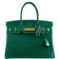 Hermes Birkin 30 Vert Emerald Niloticus Crocodile Gold Hardware