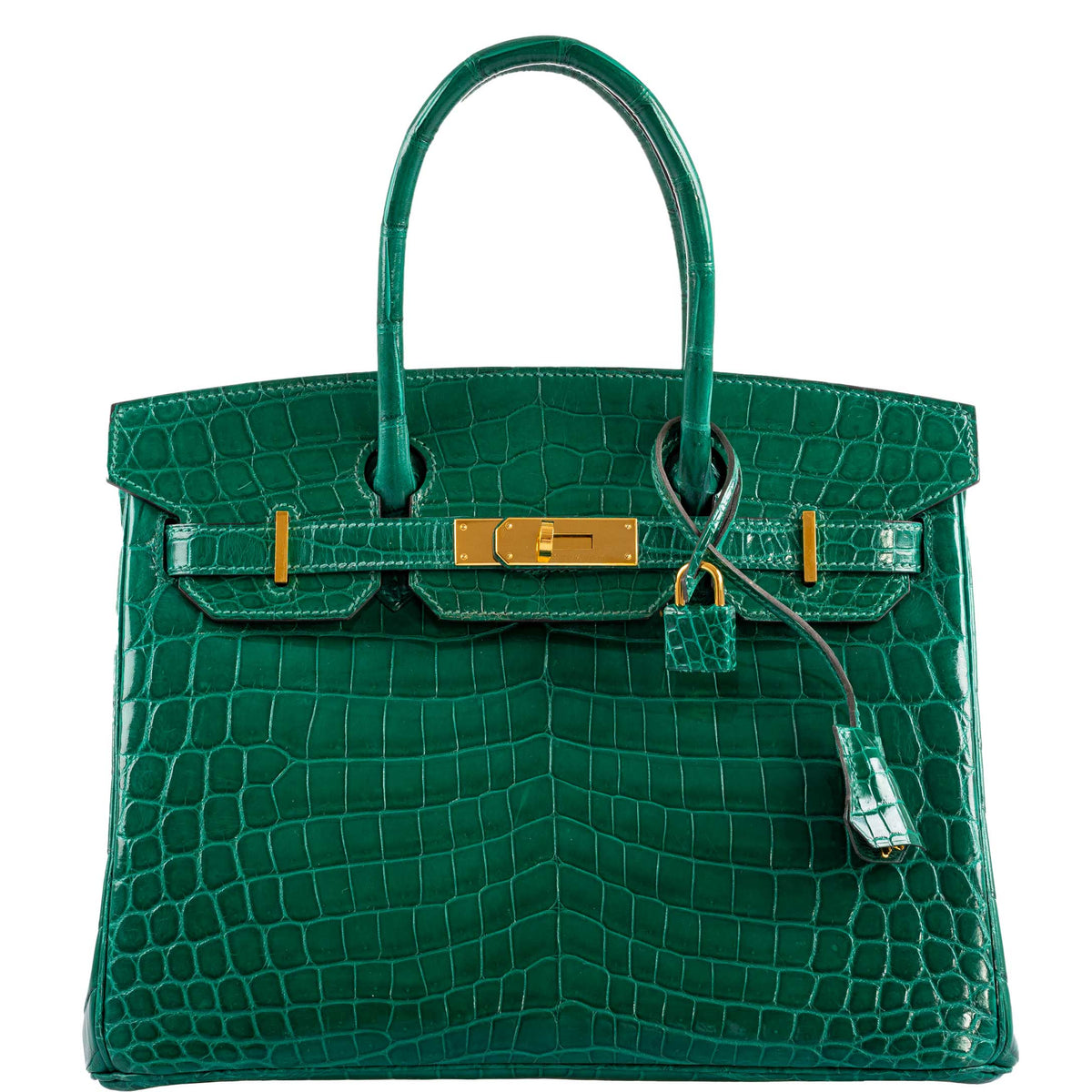 Hermes Birkin 30 Vert Emerald Niloticus Crocodile Gold Hardware