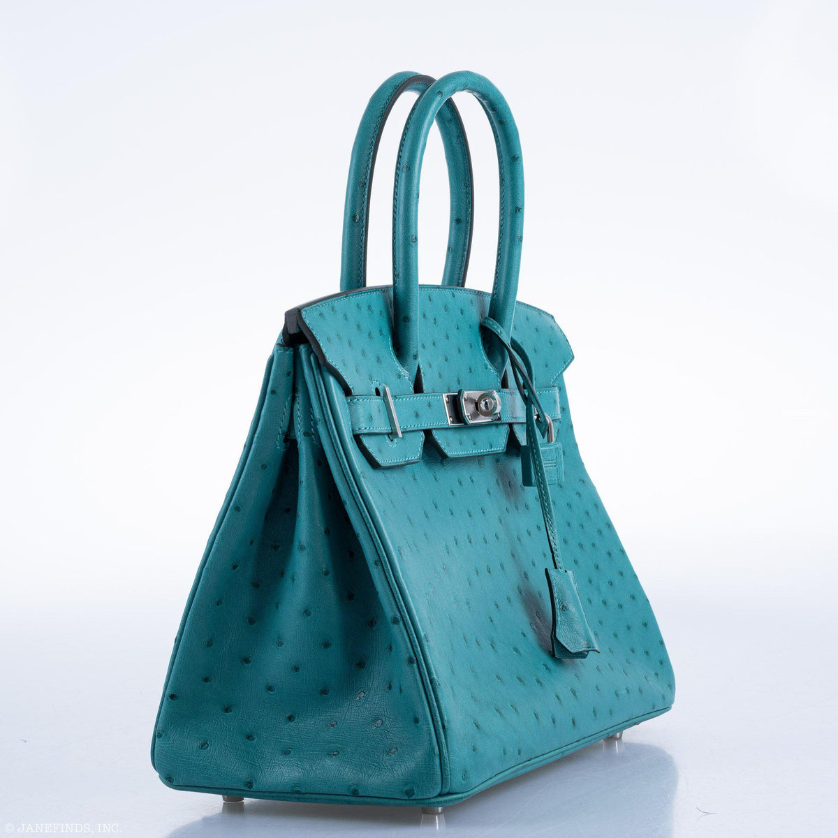 Hermes Birkin 30 Vert Verone Ostrich Palladium Hardware