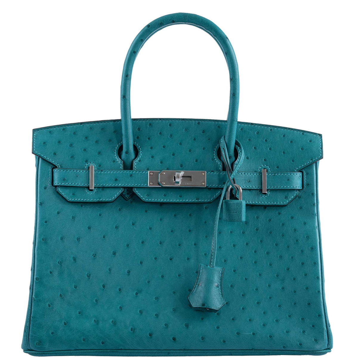 Hermes Birkin 30 Vert Verone Ostrich Palladium Hardware