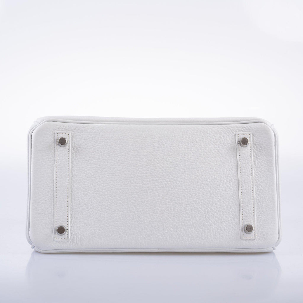 Hermes Birkin 30 White Clemence with Palladium Hardware