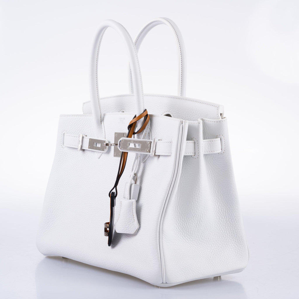 Hermes Birkin 30 White Clemence with Palladium Hardware