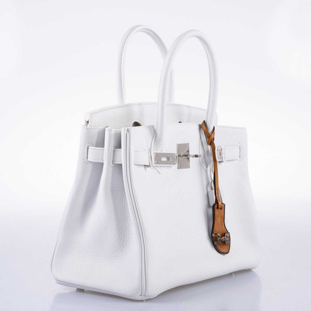 Hermes Birkin 30 White Clemence with Palladium Hardware