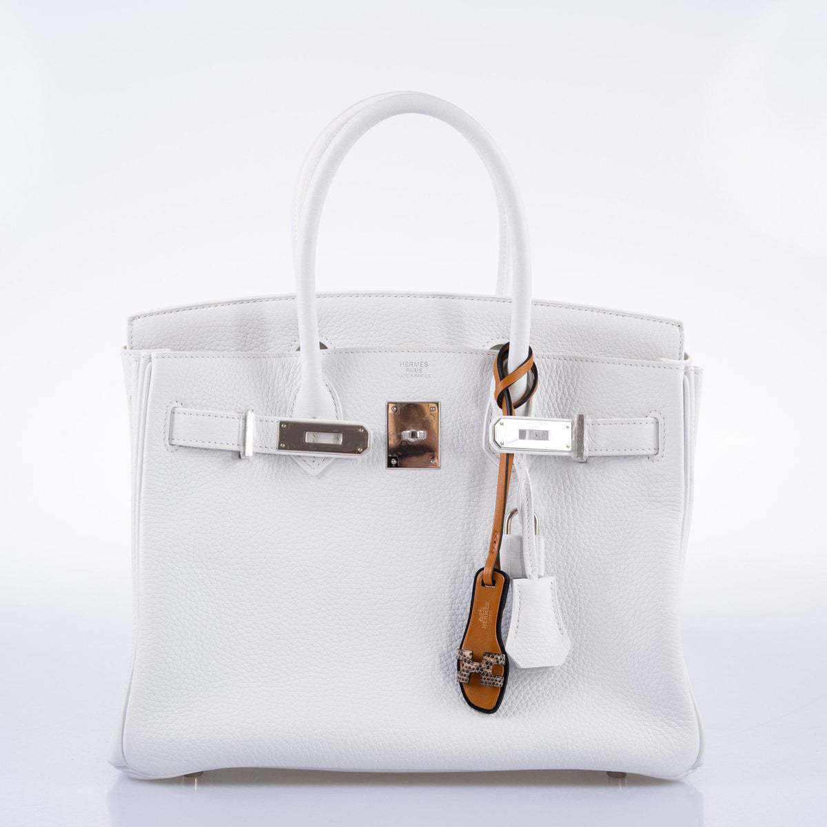 Hermes Birkin 30 White Clemence with Palladium Hardware
